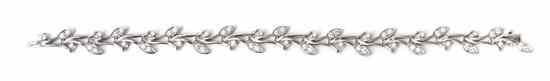 Appraisal: A Platinum and Diamond Bracelet Tiffany Co in a foliate