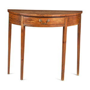 Appraisal: A Federal Pine Demi-Lune Console Table Circa Height x width