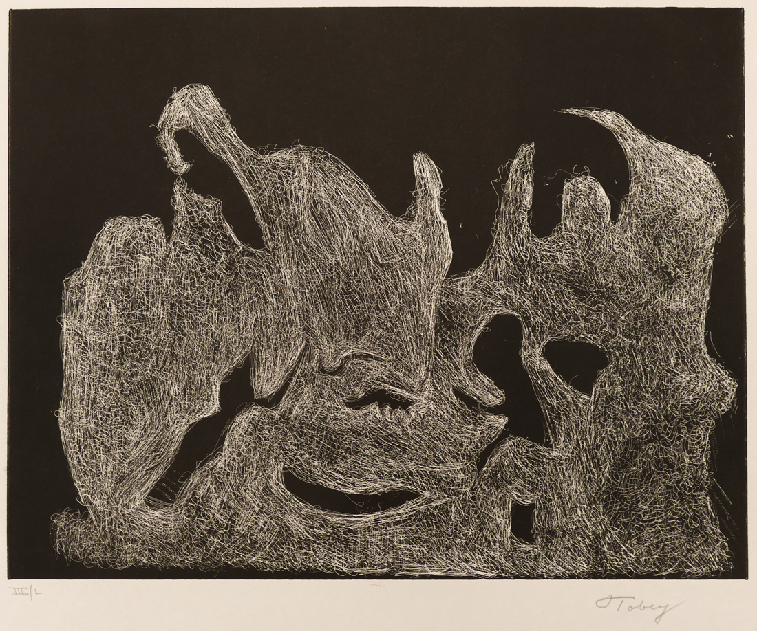 Appraisal: Mark Tobey - Washington ''Awakening Night'' Etching on Japon Nacre