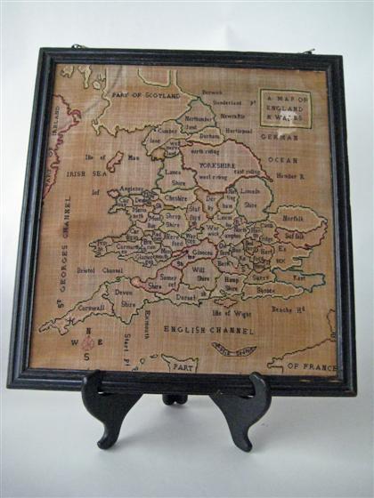 Appraisal: A map of England and Wales needlework maria seaton probably