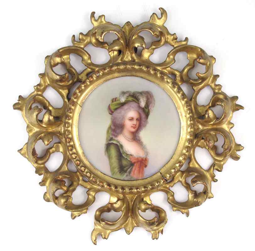 Appraisal: MARIE ANTOINETTE FIRENZE PORCELAIN PAINTING BY DIETRICH The lovely Marie