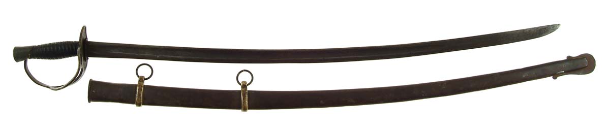 Appraisal: CONFEDERATE CAVALRY SABER KENANSVILLE STYLE unstopped fuller blade and oilcloth