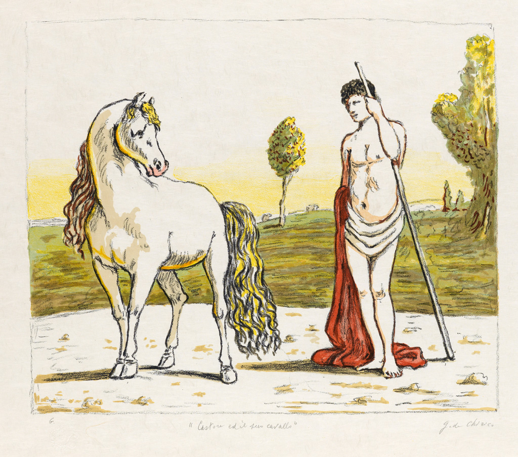 Appraisal: GIORGIO DE CHIRICO Castore ed il suo cavallo Color lithograph