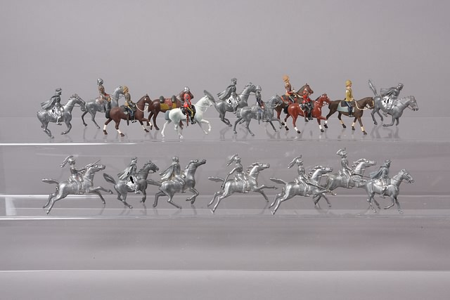 Appraisal: Lot of assorted metal mounted figures Some painted some damages