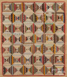 Appraisal: Log cabin crib quilt th c '' x ''