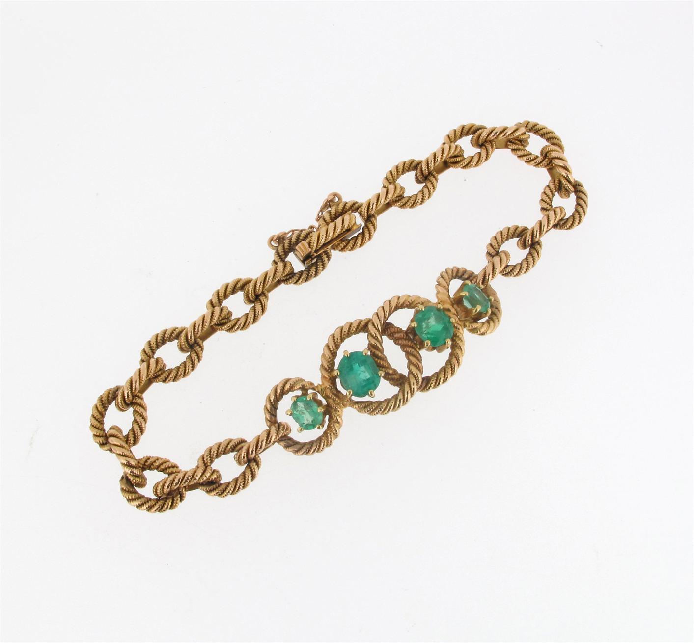 Appraisal: A gold twisted rope design bracelet