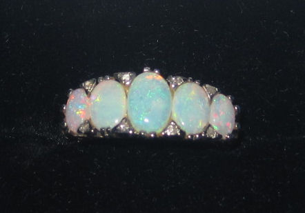 Appraisal: CT stone Opal Diamond set Ring size J retail price