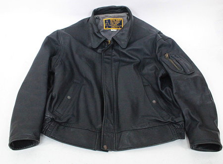 Appraisal: A ROYAL NAVY SEA HARRIER BLACK LEATHER FLYING JACKET size