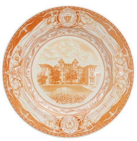 Appraisal: Wedgwood commemorative University of Texas plate burnt orange on a