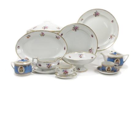 Appraisal: Russian Gilt and Floral Decorated Porcelain Table Service Together with