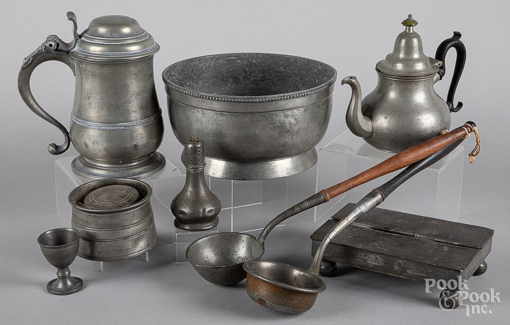 Appraisal: Pewter to include a Townsend Compton teapot Pewter to include