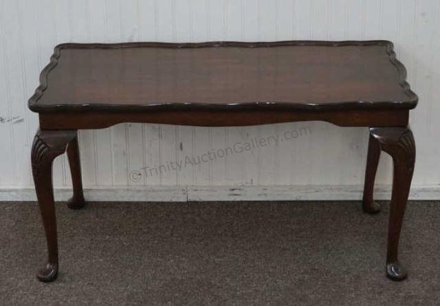 Appraisal: Vintage 's- 's mahogany refreshment coffee table with detail carved