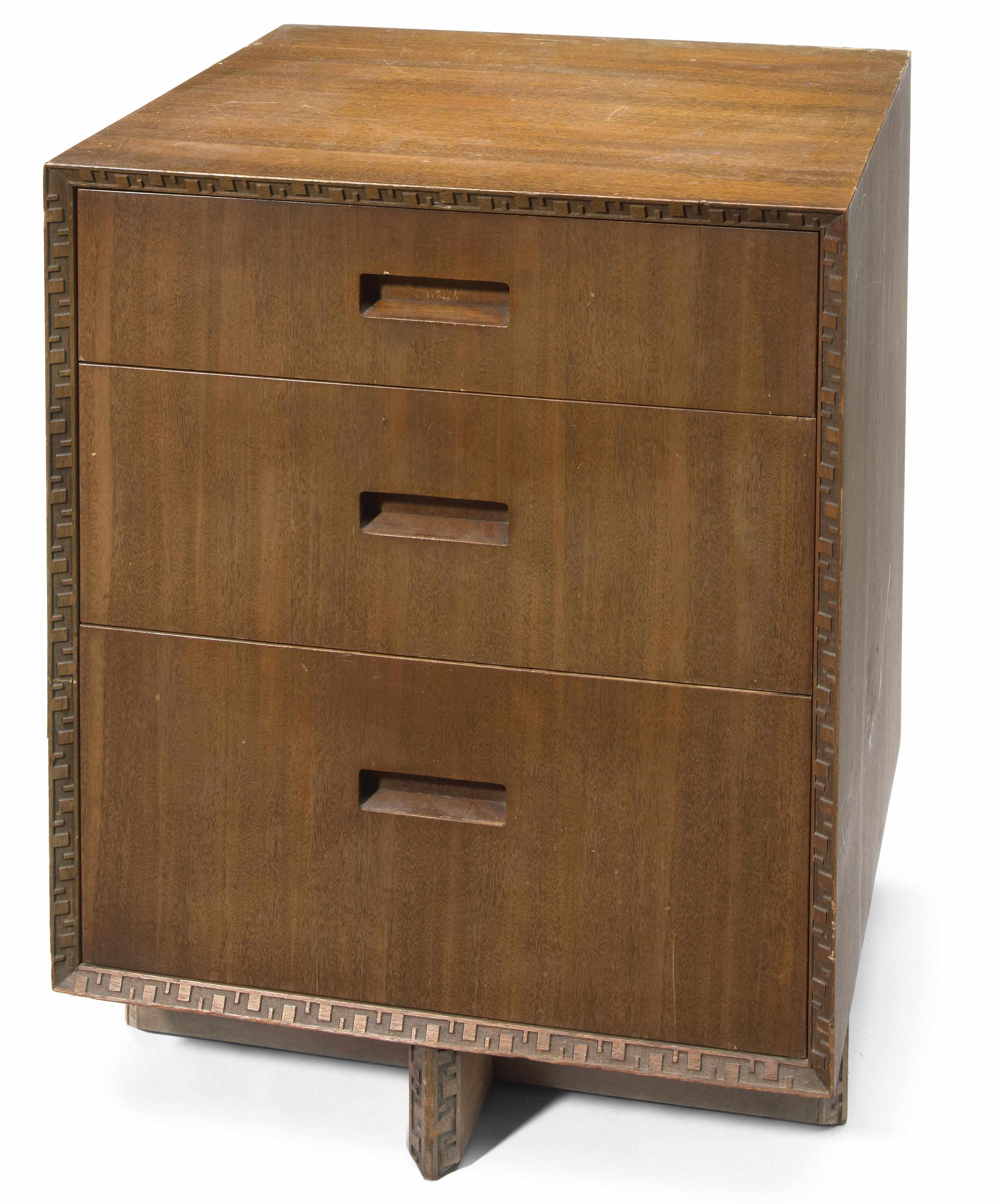 Appraisal: A Frank Lloyd Wright for Heritage Henredon mahogany three drawer