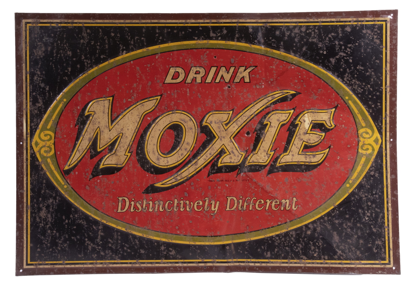 Appraisal: MOXIE TIN ADVERTISING SIGN Circa s Embossed Tin Sign single