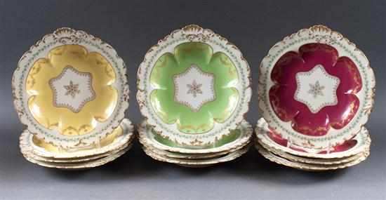 Appraisal: Set of twelve Ahrenfeldt Limoges porcelain salad plates retailed by