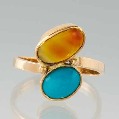 Appraisal: A Ladies' Turquoise and Opal Ring k yellow gold ring