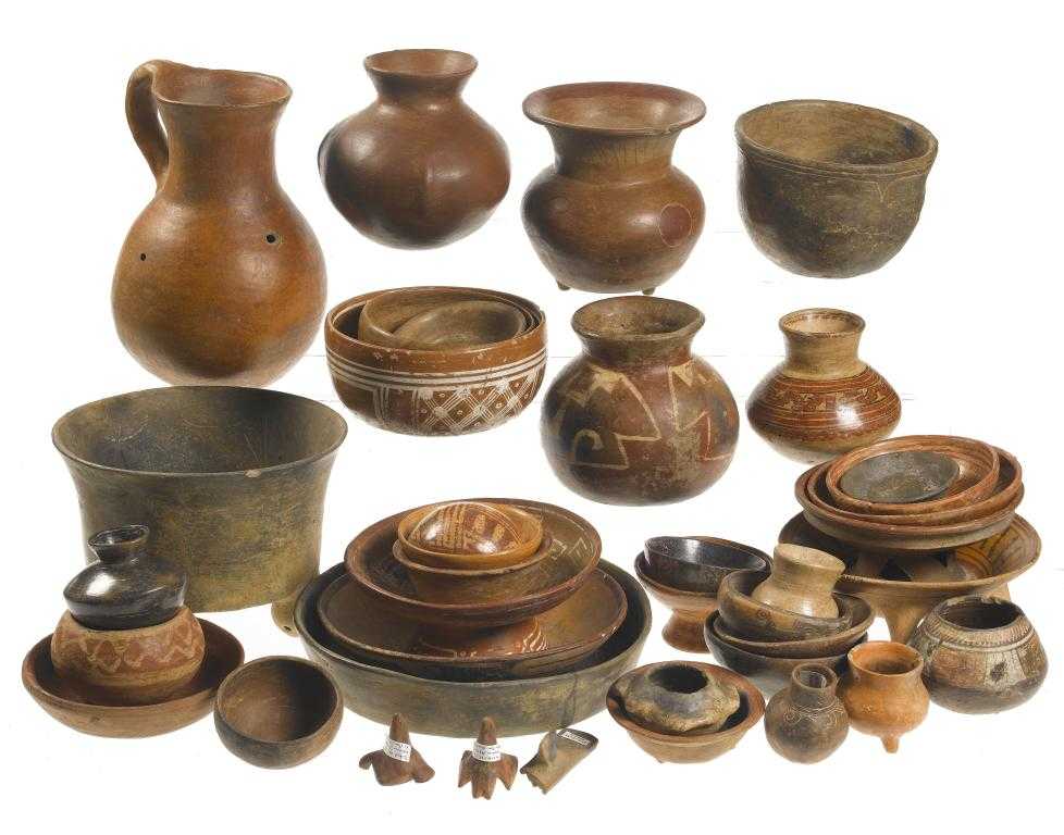 Appraisal: A COLLECTION OF POTTERY BOWLS JARS AND OTHER OBJECTS MANY