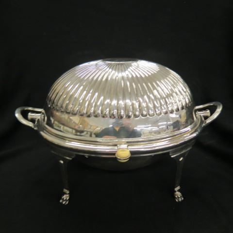 Appraisal: Mappin Webb Sheffield Silverplate Warmer dome top footed ivory on