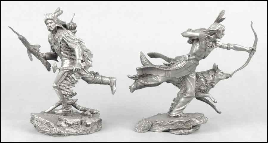 Appraisal: TWO JIM PONTER FOR THE FRANKLIN MINT PEWTER SCULPTURES Comprised