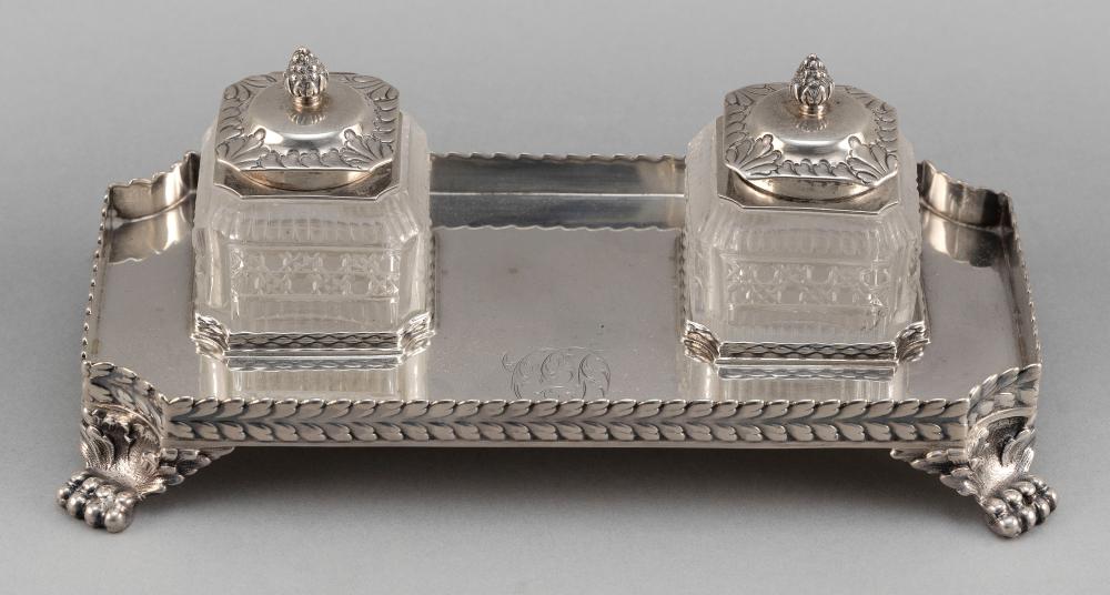 Appraisal: TIFFANY CO STERLING SILVER DOUBLE INKWELL APPROX TROY OZ WEIGHABLETIFFANY