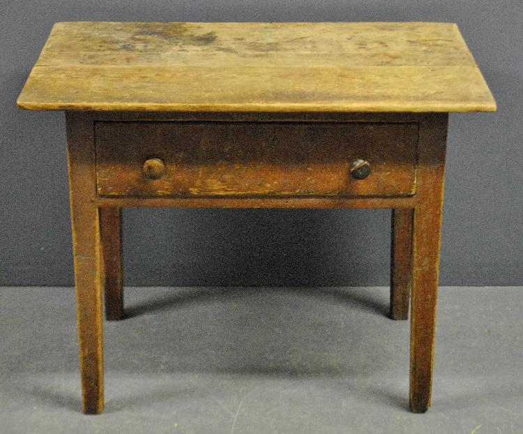 Appraisal: - Pennsylvania pine farm table c with a single drawer