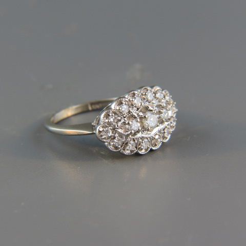 Appraisal: Antique Diamond Ring diamonds totaling carat in k white gold