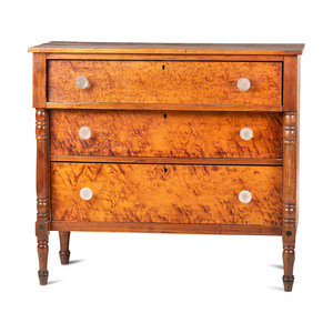 Appraisal: An Early Classical Bird's Eye Maple Chest of Drawers Circa