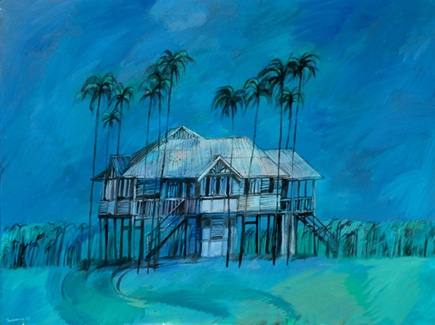 Appraisal: Michael Shannon - Queenslander with Palms - illegibly titled verso