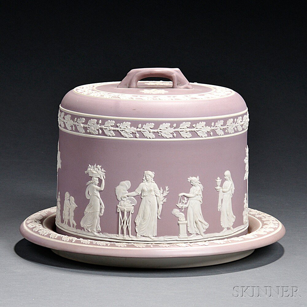 Appraisal: Wedgwood Lilac Jasper Dip Cheese Dish and Cover England applied