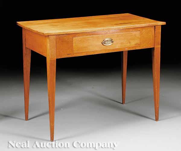 Appraisal: An American Federal Inlaid Walnut Side Table c skirt with