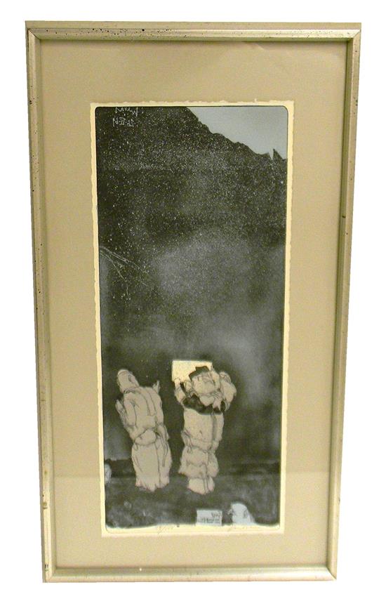 Appraisal: Jos Luis Cuevas Mexican b aquatint ed depicting two figures