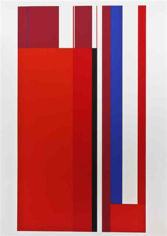 Appraisal: Ilya Bolotowsky American Russian - Red and Blue Vertical lithograph