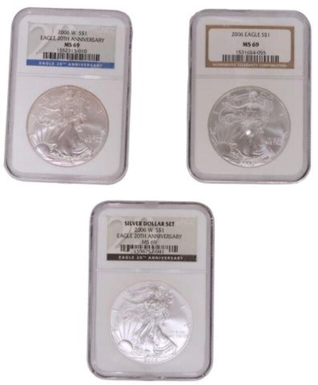 Appraisal: lot of US Silver Eagle coins NGC graded MS all