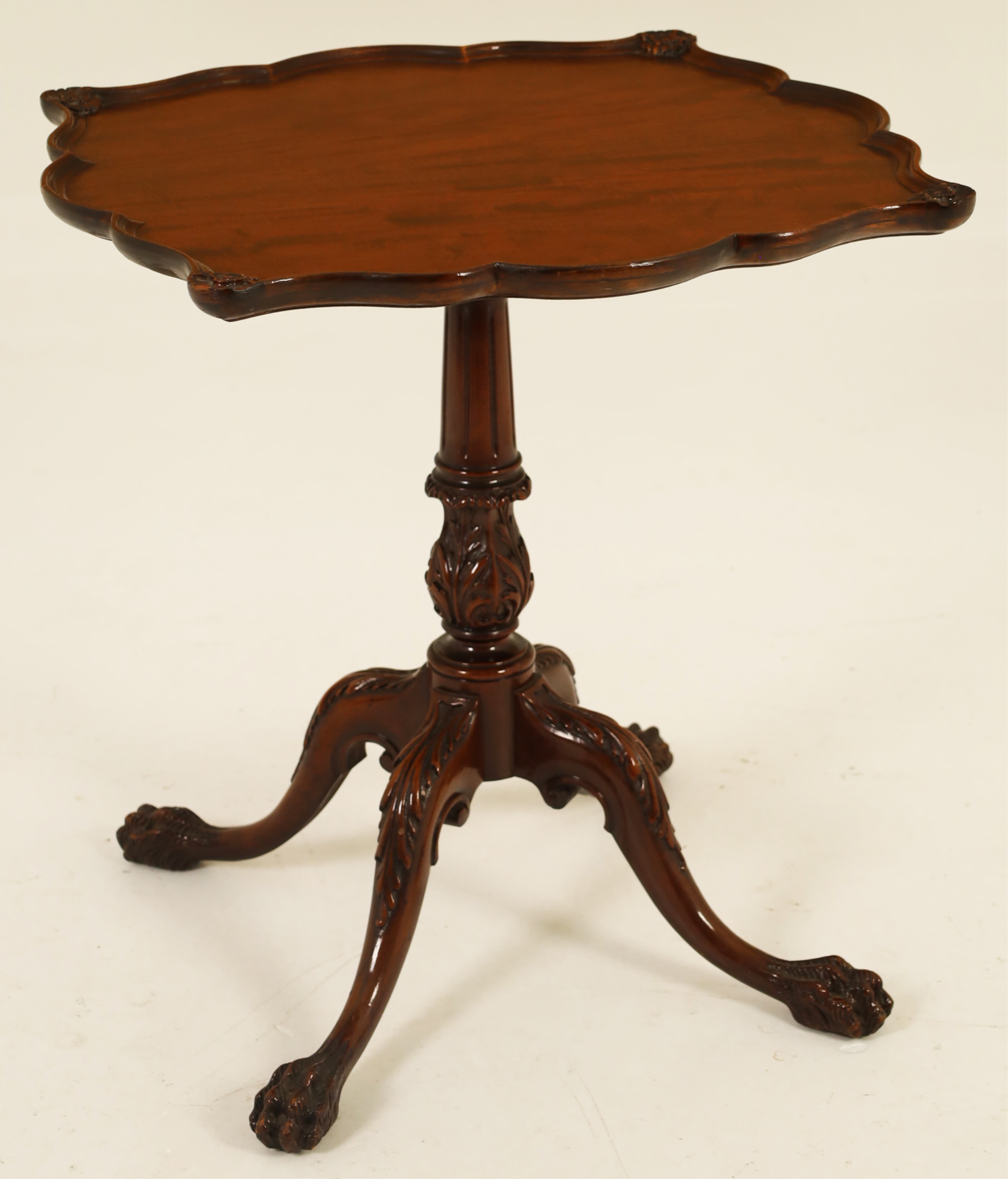 Appraisal: CHIPPENDALE DESIGN MAHOGANY TRIPOD TABLE Chippendale design mahogany tripod table