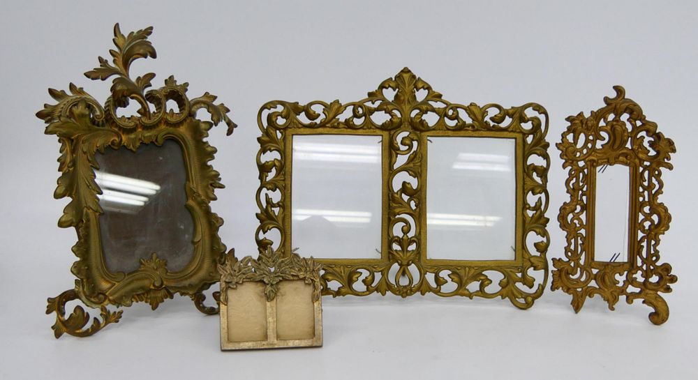 Appraisal: ANTIQUE BRASS PICTURE FRAME COLLECTION ANTIQUE BRASS PICTURE FRAME COLLECTION