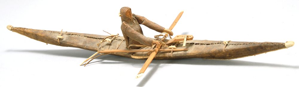 Appraisal: ESKIMO MODEL OF A KAYAK Early th CenturyIn sealskin bone