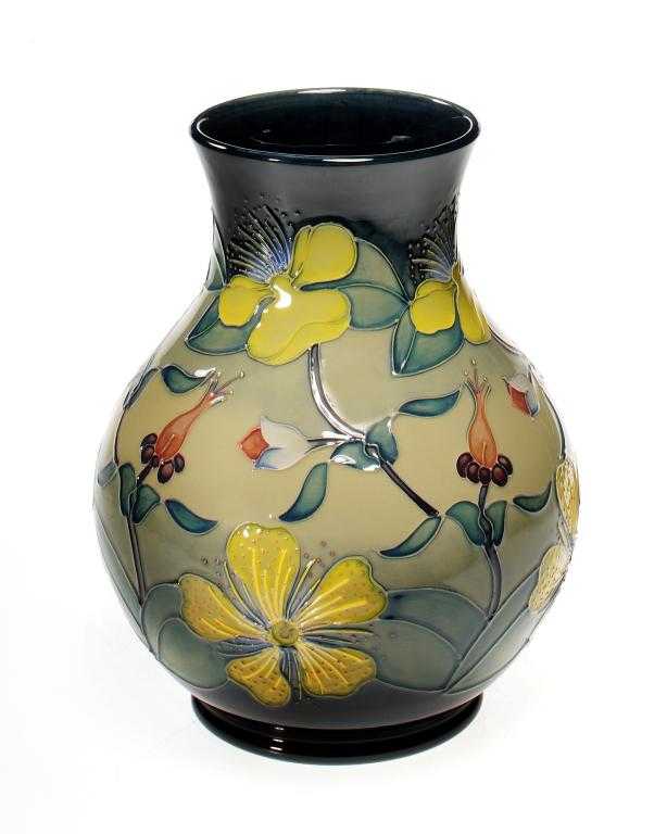 Appraisal: A MOORCROFT HYPERICUM VASE DESIGNED BY RACHEL BISHOP cm h