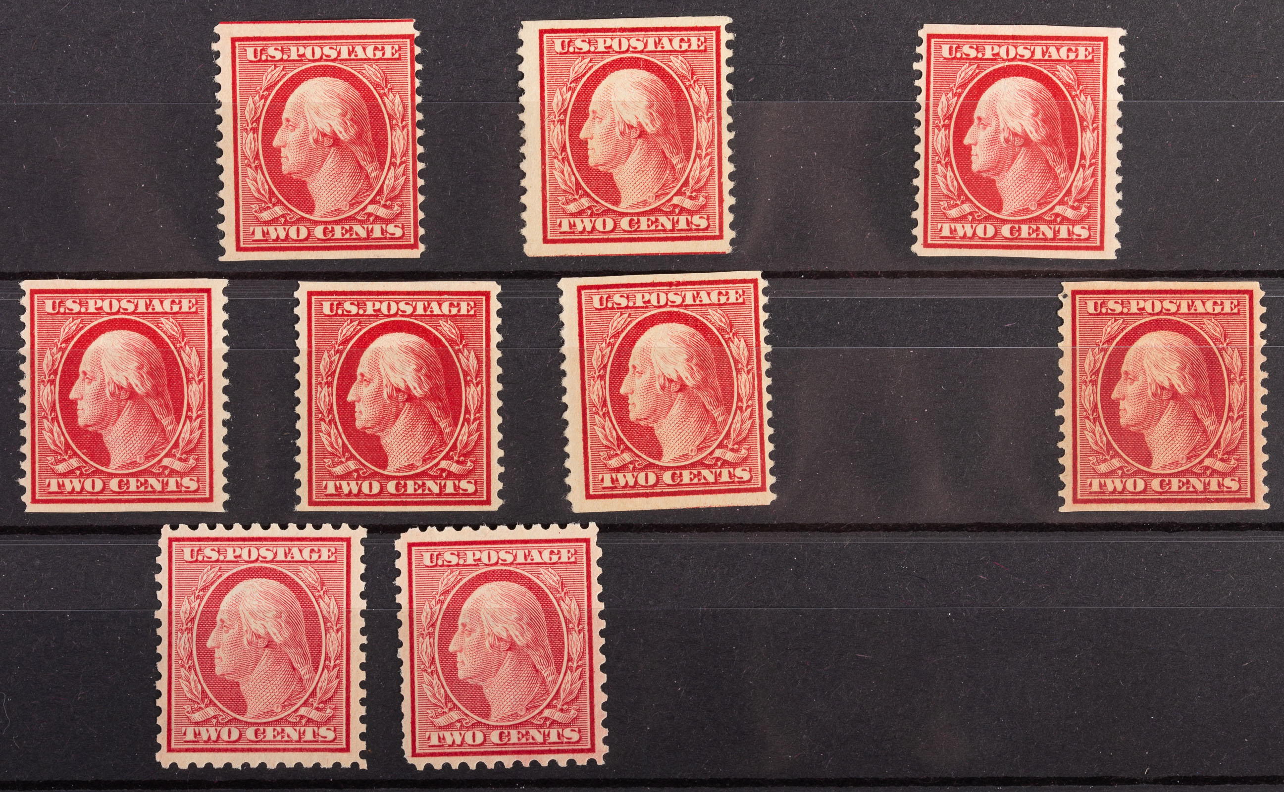 Appraisal: U S POSTAGE STAMPS C COILS Scott comprising seven examples