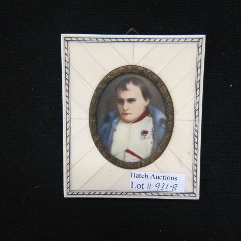 Appraisal: Miniature Painting on Ivory of Napoleon signed x oval image