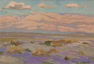 Appraisal: Franz A Bischoff Desert landscape with blooming verbena signed lower