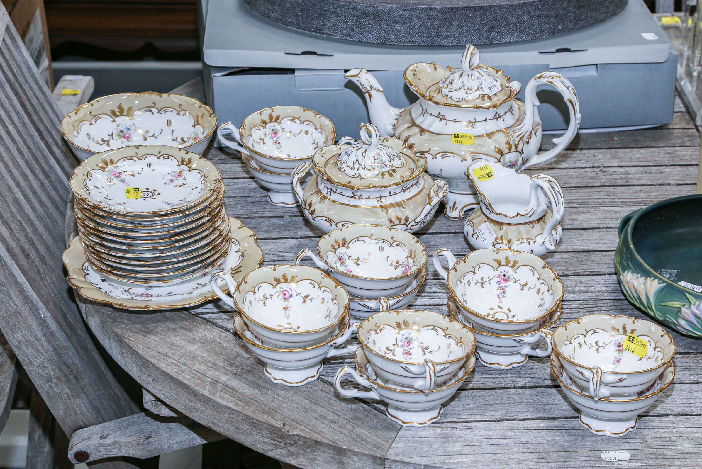 Appraisal: ANTIQUE ENGLISH TEA SERVICE Comprising about pieces