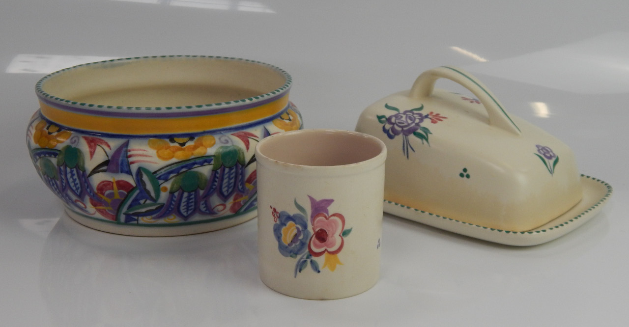 Appraisal: A Poole Pottery bowl with stylised flower decoration cm diameter