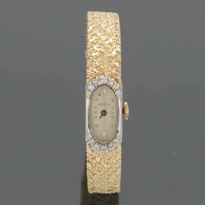 Appraisal: A Ladies' Geneve Gold and Diamond Dress Watch k yellow