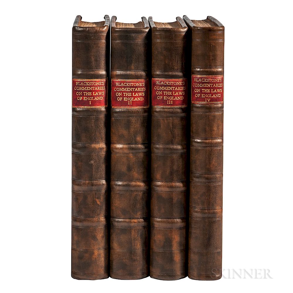 Appraisal: Blackstone Sir William - Commentaries on the Laws of England