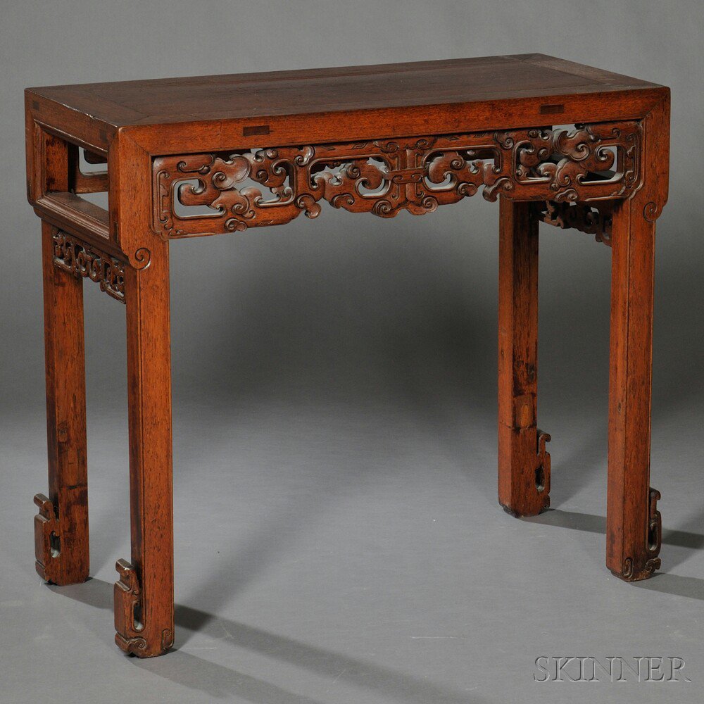 Appraisal: Wood Side Table possibly Malaysia rectangular the apron side rails