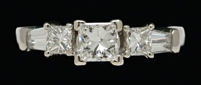 Appraisal: ct diamond engagement ring central princess-cut diamond estimated weight cts