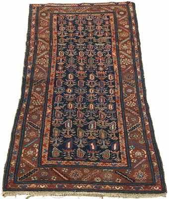 Appraisal: A Vintage Kurdish Rug Apprx '- x '- Low wool