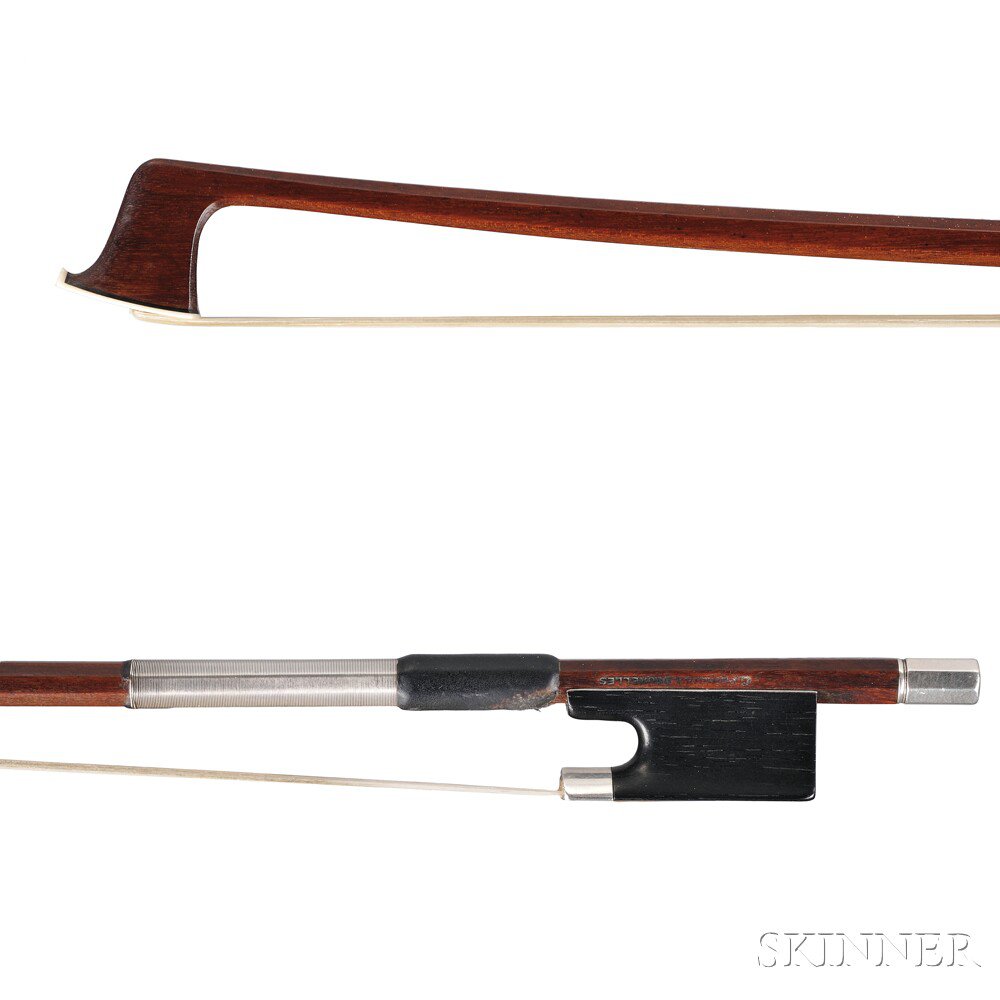 Appraisal: Silver-mounted Violin Bow Charles Poncin the octagonal stick stamped CHARLES