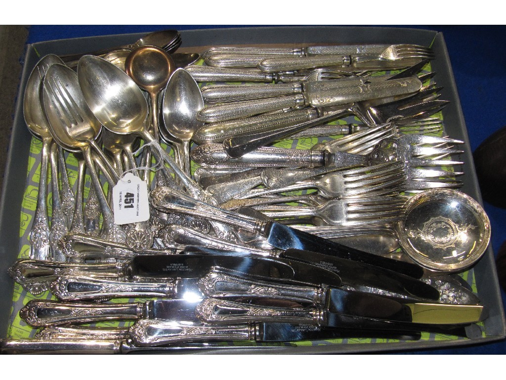 Appraisal: Tray lot of loose EP cutlery