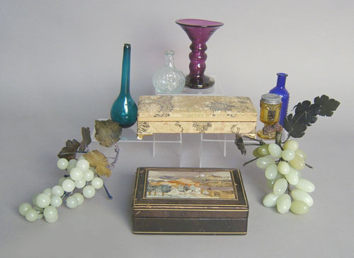 Appraisal: Miscellaneous group of tablewares to include mosaic dresser box glass